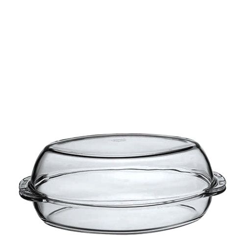 Pekáč sklo 35x20v10cm ovál s víkem 4,2 l. PASA